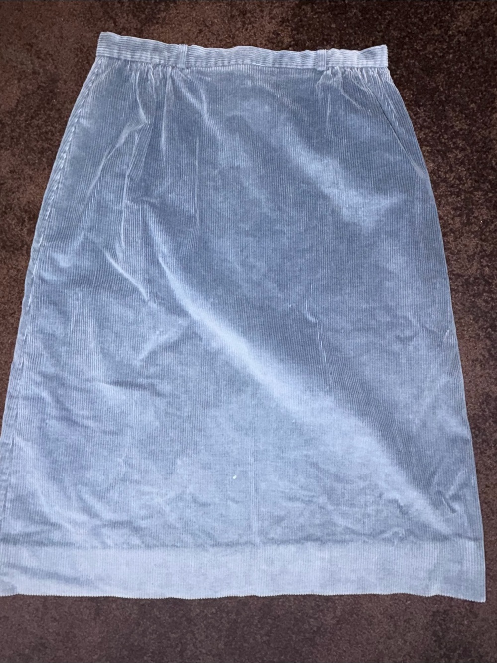 Country Suburbans Light Blue Corduroy Pencil Skirt